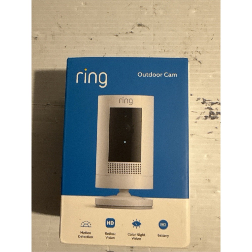 Ring Stick Up Indoor/Outdoor BATTERY 1080p Security Camera WHITE New SEALED